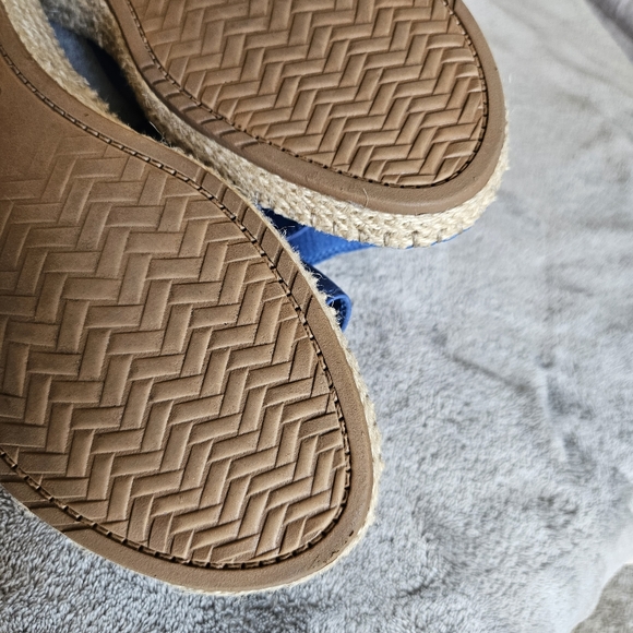 Cole Haan Blue Cloudfeel Espadrille Slide Wedge Sandals Size 10 - Picture 10 of 11